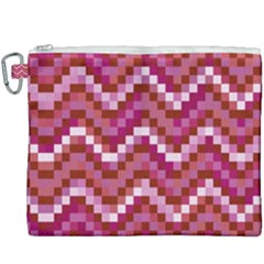 Lesbian Pride Pixellated Zigzag Stripes Canvas Cosmetic Bag (xxxl) by VernenInk