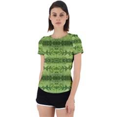 Watermelon Pattern, Fruit Skin In Green Colors Back Cut Out Sport Tee by Casemiro