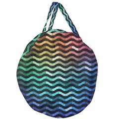 Digital Waves Giant Round Zipper Tote by Sparkle