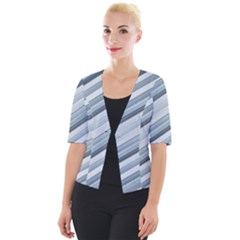 Modern Stripes Print Cropped Button Cardigan by dflcprintsclothing