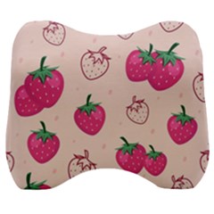 Seamless-strawberry-fruit-pattern-background Velour Head Support Cushion by Vaneshart