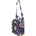 Owl stars pattern background Crossbody Day Bag View1