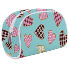 Seamless Pattern With Heart Shaped Cookies With Sugar Icing Makeup Case (medium) by Vaneshart