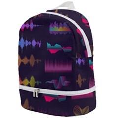 Colorful-sound-wave-set Zip Bottom Backpack by Vaneshart