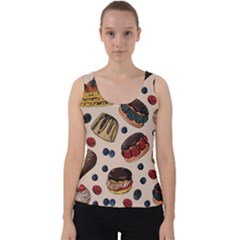 Seamless-pattern-with-sweet-cakes-berries Velvet Tank Top by Vaneshart