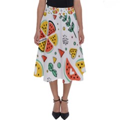 Seamless-hipster-pattern-with-watermelons-mint-geometric-figures Perfect Length Midi Skirt by Vaneshart