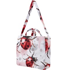 Ladybugs-pattern-texture-watercolor Square Shoulder Tote Bag by Vaneshart