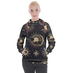 Asian-set-with-clouds-moon-sun-stars-vector-collection-oriental-chinese-japanese-korean-style Women s Hooded Pullover by Vaneshart