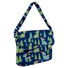 Cute-dinosaurs-animal-seamless-pattern-doodle-dino-winter-theme Buckle Messenger Bag by Vaneshart