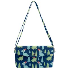 Cute-dinosaurs-animal-seamless-pattern-doodle-dino-winter-theme Removable Strap Clutch Bag by Vaneshart