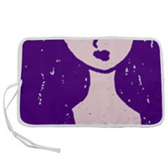 Purple Cat Ear Hat Girl Floral Wall Pen Storage Case (m) by snowwhitegirl