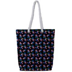 Goth Girl In Blue Dress Black Pattern Full Print Rope Handle Tote (small) by snowwhitegirl