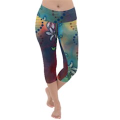 Flower Dna Lightweight Velour Capri Yoga Leggings by RobLilly