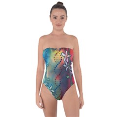 Flower Dna Tie Back One Piece Swimsuit by RobLilly