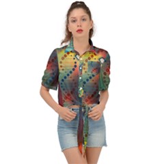 Flower Dna Tie Front Shirt  by RobLilly