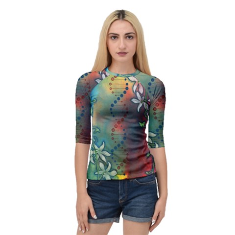 Flower Dna Quarter Sleeve Raglan Tee by RobLilly