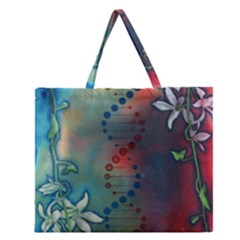 Flower Dna Zipper Large Tote Bag by RobLilly