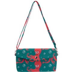 Cute Smiling Red Octopus Swimming Underwater Removable Strap Clutch Bag by BangZart