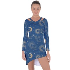 Seamless Galaxy Pattern Asymmetric Cut-out Shift Dress by BangZart