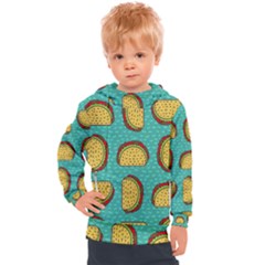 Taco Drawing Background Mexican Fast Food Pattern Kids  Hooded Pullover by BangZart