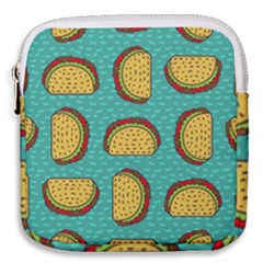 Taco Drawing Background Mexican Fast Food Pattern Mini Square Pouch by BangZart