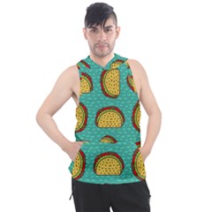 Taco Drawing Background Mexican Fast Food Pattern Men s Sleeveless Hoodie by BangZart