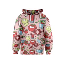 Tomato Seamless Pattern Juicy Tomatoes Food Sauce Ketchup Soup Paste With Fresh Red Vegetables Kids  Pullover Hoodie by BangZart