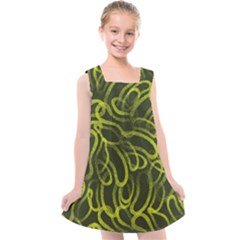 Green Abstract Stippled Repetitive Fashion Seamless Pattern Kids  Cross Back Dress by BangZart