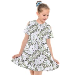 Modern Abstract Intricate Print Pattern Kids  Short Sleeve Shirt Dress by dflcprintsclothing