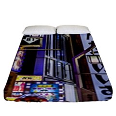 Shinjuku District Urban Night Scene, Tokyo Japan Fitted Sheet (king Size) by dflcprintsclothing