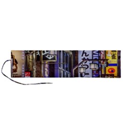 Shinjuku District Urban Night Scene, Tokyo Japan Roll Up Canvas Pencil Holder (l) by dflcprintsclothing