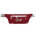 Cute reindeer head with star red background Active Waist Bag View1