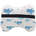 Seamless pattern with cute sharks hearts Head Support Cushion View2