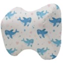 Seamless pattern with cute sharks hearts Head Support Cushion View4