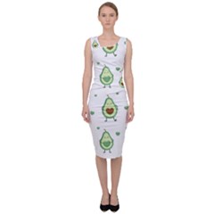 Cute Seamless Pattern With Avocado Lovers Sleeveless Pencil Dress by BangZart