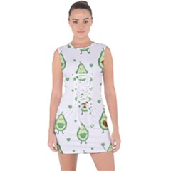 Cute Seamless Pattern With Avocado Lovers Lace Up Front Bodycon Dress by BangZart