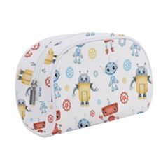 Cute Cartoon Robots Seamless Pattern Makeup Case (small) by BangZart