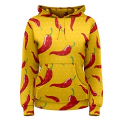 Chili Vegetable Pattern Background Women s Pullover Hoodie by BangZart