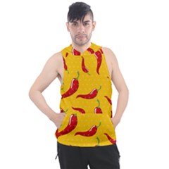 Chili Vegetable Pattern Background Men s Sleeveless Hoodie by BangZart