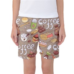 Vector Seamless Pattern With Doodle Coffee Equipment Women s Basketball Shorts by BangZart