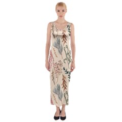 Watercolor Floral Seamless Pattern Fitted Maxi Dress by BangZart