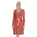 Seamless chili pepper pattern Long Sleeve Velvet Front Wrap Dress View1