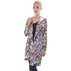 Rounded Stones Print Motif Hooded Pocket Cardigan by dflcprintsclothing