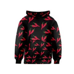 Red, Hot Jalapeno Peppers, Chilli Pepper Pattern At Black, Spicy Kids  Pullover Hoodie by Casemiro