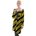 Warning Colors Yellow And Black - Police No Entrance 2 Hooded Pocket Cardigan View1