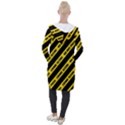 Warning Colors Yellow And Black - Police No Entrance 2 Hooded Pocket Cardigan View2