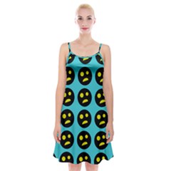 005 - Ugly Smiley With Horror Face - Scary Smiley Spaghetti Strap Velvet Dress by DinzDas