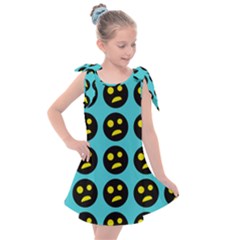 005 - Ugly Smiley With Horror Face - Scary Smiley Kids  Tie Up Tunic Dress by DinzDas