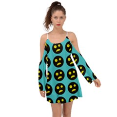 005 - Ugly Smiley With Horror Face - Scary Smiley Kimono Sleeves Boho Dress by DinzDas