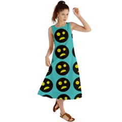 005 - Ugly Smiley With Horror Face - Scary Smiley Summer Maxi Dress by DinzDas